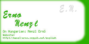 erno menzl business card
